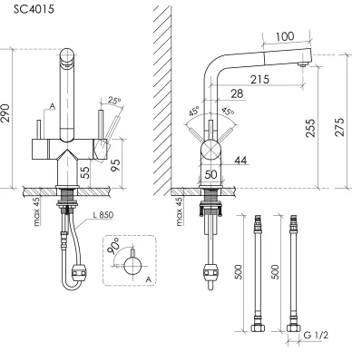 Смеситель для кухни Sancos Spin SC4015MB с функцией подключения фильтра, чёрный матовый 5