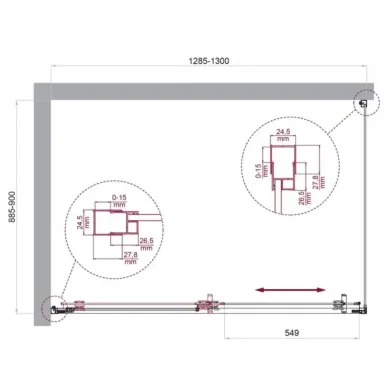 Душевой уголок BelBagno Luce LUCE-AH-1-130/90-C-Cr 130x90 см, хром/прозрачное стекло 5