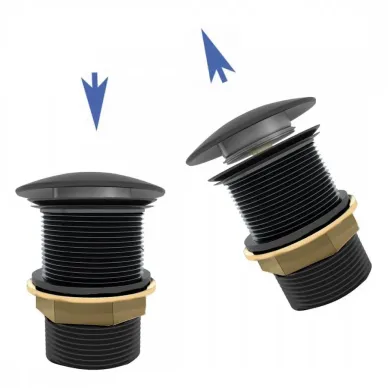 Сливной набор для раковины Teymi Solli T140107 без перелива, click-clack, чёрный матовый 9