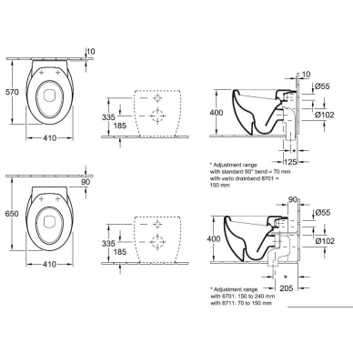 Чаша для приставного унитаза Villeroy & Boch Aveo New Generation (661310R2) 1