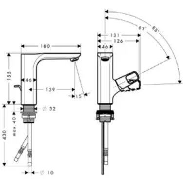 Смеситель для раковины Hansgrohe Axor Urquiola (11020000) 1