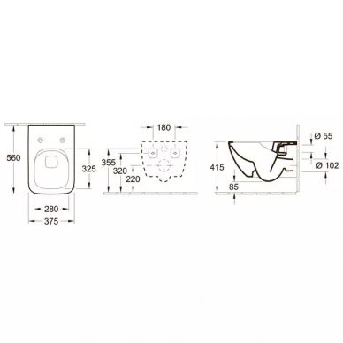 Чаша подвесного унитаза Villeroy & Boch Venticello DirectFlush (4611RSR1) с микролифтом 5