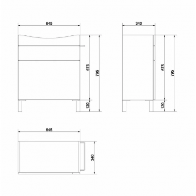 Тумба для ванной Cersanit Smart (SU-SMA-CA70/Wh) 70 см белый/ясень 1