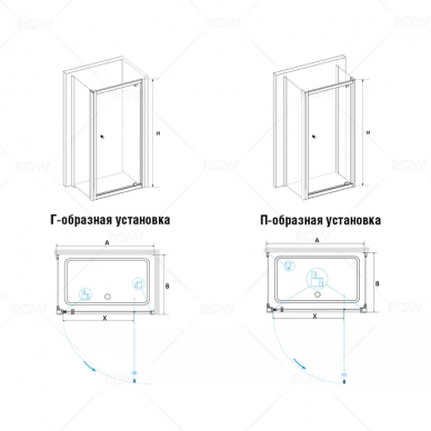 Душевой уголок RGW Passage PA-43 (80x90) 1