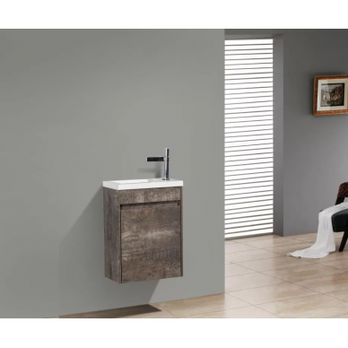 Тумба для раковины BelBagno Pietra Mini (PIETRA MINI-400-1A-SO-PT-L) левосторонняя (39.4x21.7) Stone 1