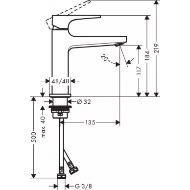 Смеситель для раковины Hansgrohe Metropol Loop 110 (74507000) 1