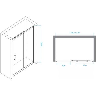 Душевая дверь RGW Passage PA-14 (41081412-11) 120х195 см, хром профиль/стекло прозрачное 6