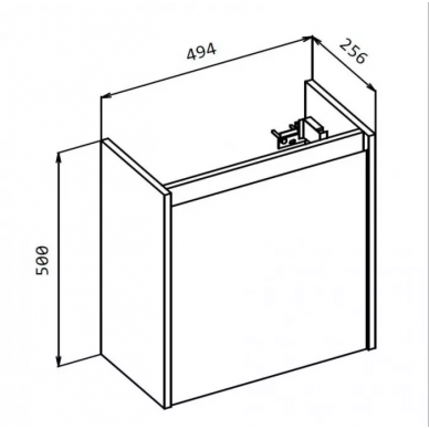 Тумба для ванной Belbagno Kraft Mini (KRAFT MINI-500/260-1A-SO-PP-L) левосторонняя, Pino Pasadena 1