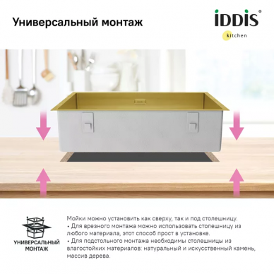 Мойка кухонная Iddis Edifice (EDI74B0i77) золотой 6