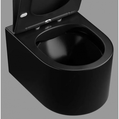 Унитаз подвесной Cerutti SPA Tanaro Aria MB (CT9238) безободковый, микролифт, чёрный матовый 5