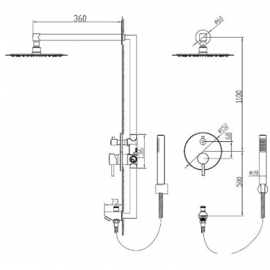 Душевая система RGW Shower Panels SP-52-1 (211408521-01) встраиваемая, хром 5