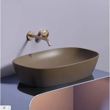 Раковина накладная Ceramicanova Element (CN6049MDB) (60 см) темно коричневая матовая 5