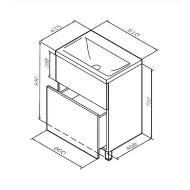 Тумба для ванной Am.Pm Gem (M90FSX0602HF) (напольная) (орех) (60 см) 5