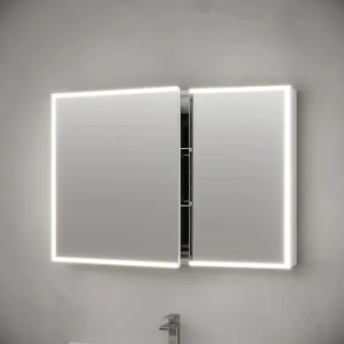 Зеркальный шкаф Sancos Evoke SC80100 100x70 см, с LED подсветкой, белый матовый 6