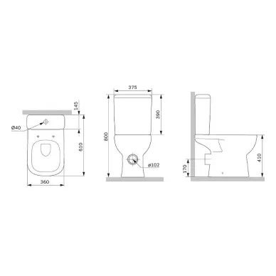 Унитаз напольный Am.Pm Sunny C85C8601SC безободковый, микролифт 10