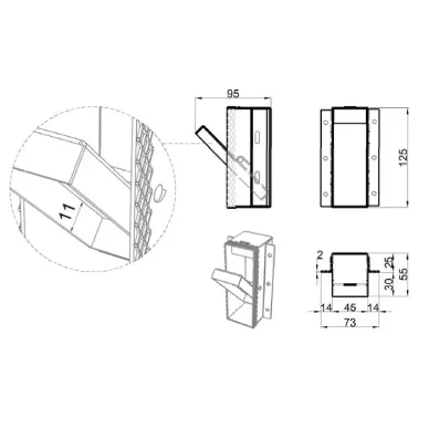 Antonio Lupi Sesamo Крючок для одежды, встраиваемый в стену, из нержавеющей стали AISI 304, отделка алюминий SESAMO1 5