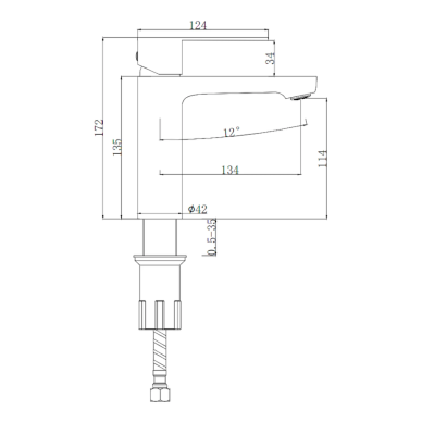 Смеситель для раковины Splenka S222 S222.10.06 черный 6