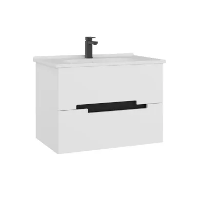 Тумба с раковиной ORKA Lodi 5005885 80 см, белый/чёрный 0