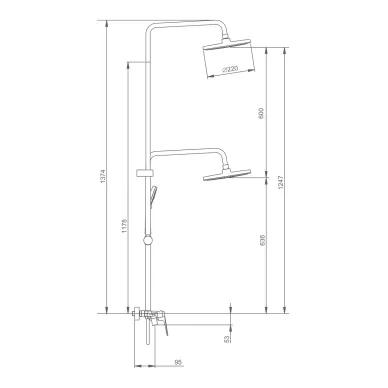 Душевая система Splenka S53 S53.24.06 черная 1