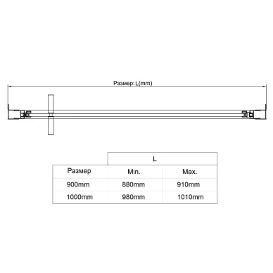 Душевая дверь Vincea Slim 8mm VDP-4SL900CLB 90x195 см, профиль чёрный/стекло прозрачное 2