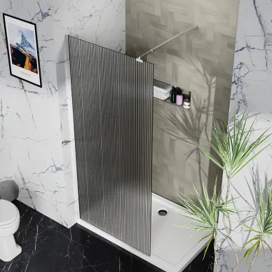 Душевая перегородка Azario Walk-In AZ-251-120-MGR-CRF 120x195 см, профиль графит матовый/стекло рифлёное 6