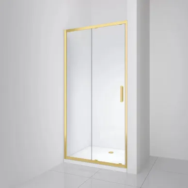 Душевая дверь BelBagno Luce LUCE-BF-1-100-C-ORO 100 см, золото/прозрачное стекло 1