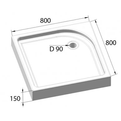 Поддон для душа Belbagno TRAY BB A (80 см) (квадратный) 6