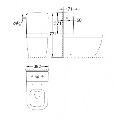Бачок Grohe Euro Ceramic (39333000) подвод воды сбоку 1