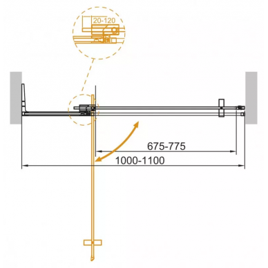Душевая дверь Cezares Slider B1 (SLIDER-B-1-100/110-C-Cr) 7