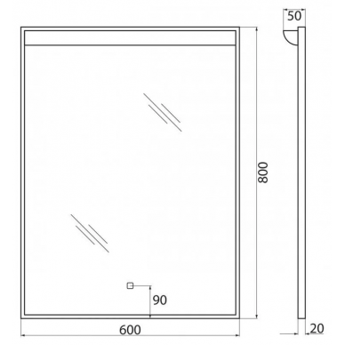 Зеркало BelBagno Uno (SPC-UNO-600-800-TCH) 60х80 см, с подсветкой с сенсорным выключателем 5