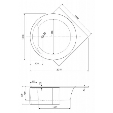 Фронтальная панель Cezares Fi Corner (FI CORNER-160-SCR) 160 см 3
