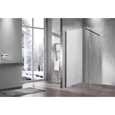 Душевая перегородка Vincea Walk-In (VSW-1H110CLB) 110х200 см, профиль черный/стекло прозрачное 1