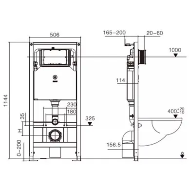 Инсталляция Welt Wasser AMBERG 506 + GELBACH 004 MT-WT + AMBERG RD-MT CR в комплекте с унитазом, безободковый, с сидением микролифт 6