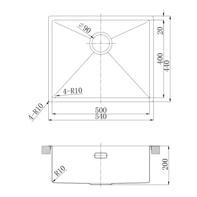 Мойка кухонная Lemark Olanga 9936127 54 см,  графит 3