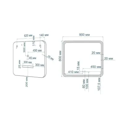 Зеркало Art&Max GenovaAM-Gen-900-800-DS-F-White 90x80 см с LED подсветкой, bianco matt 9