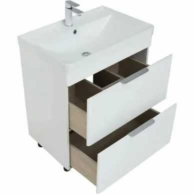 Тумба для ванной Aquanet Ирис New 310152 60 см, белая глянцевая 2