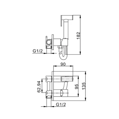 Гигиенический набор Splenka S96 S96.52 хром 1