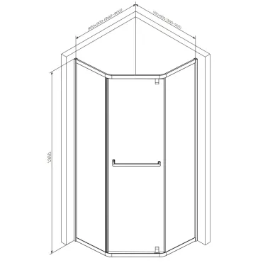 Душевой уголок Am.Pm Gem W90G-405-9090-MT 90x90 см, стекло прозрачное/профиль хром матовый 6