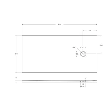 Поддон для душа Belbagno Uno TRAY-MR-UNO-AH-160/80-35-W-BO 160х80 см, белый матовый 5