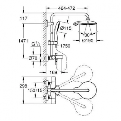 Душевая система Grohe Euphoria 190 (26227000) 1