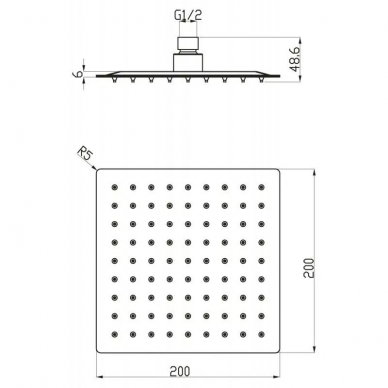 Верхний душ BelBagno Carin (BB-SLD2C-200-CRM) 1
