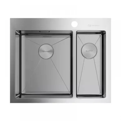 Мойка кухонная Omoikiri Akisame 60-2-IN-L  (4993775) нержавеющая сталь 0