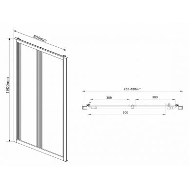 Душевая дверь Vincea Garda (VDB-1G800CL) 80х190 см, хром, стекло прозрачное 5