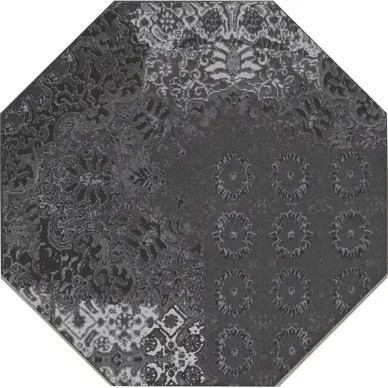 1046952 RIABITA OTTAGONA PATTERN BLACK S/4 PZ 24x24 0