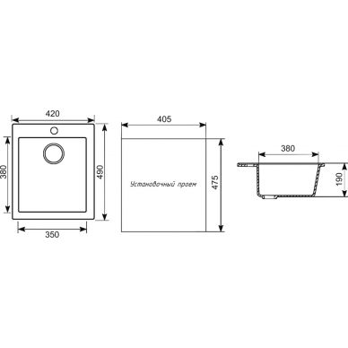 Мойка кухонная Mixline ML-GM14	(525099) белый 5