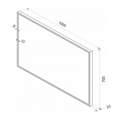 Зеркало Sintesi Armadio black (100 см) с LED-подсветкой 10