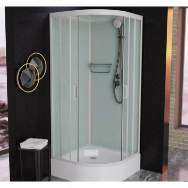 Душевая кабина Frank F409/1 White (123009) 90х90х220 см, прозрачное стекло 5