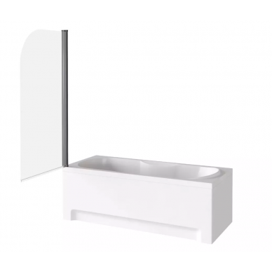 Шторка для ванной Good Door Screen H-80-C-В (80x140) профиль чёрный/прозрачное стекло 2