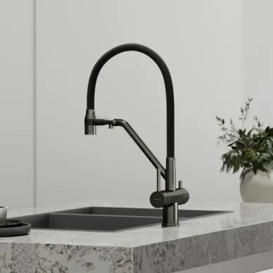 Смеситель для кухни Sancos Dora (SC4003GG) с функцией подключения фильтра, вороненая сталь 5