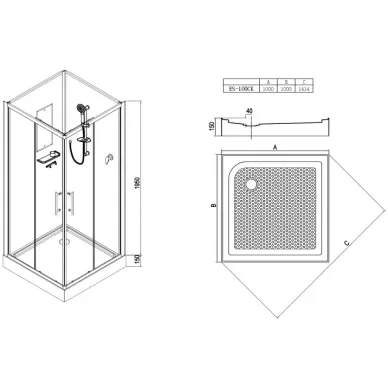 Душевая кабина Esbano C (ES-100CK), 100x100x210 см 5